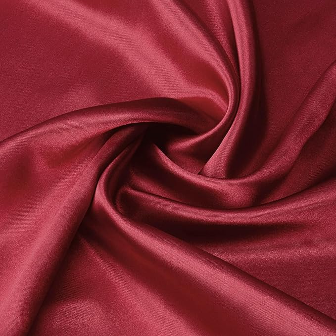 Lirex Satin Pillowcase for Hair and Skin, Super Soft and Cooling Similar to Silk, 2 Pack Standard Size 20"X 26" Pillow Cases with Envelope Closure, Gifts for Women Men, Wine Red