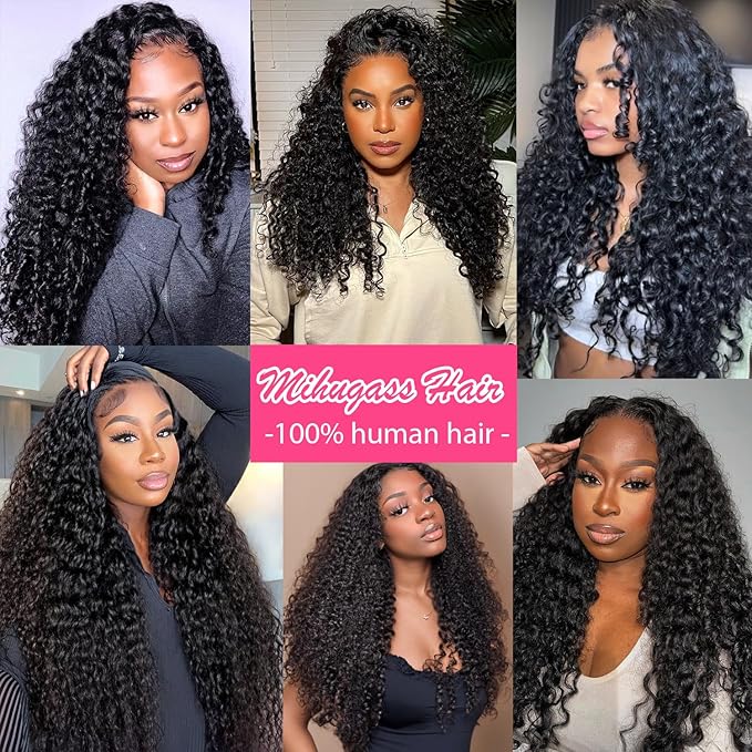 Burmese Curly Clip in Hair Extensions #1B Natural Black Color Curly Clip ins For Women Brazilian Virgin Clip on Hair(26inch,#1B)
