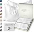 SUNDAYSILKS™ Silk Pillow Cases 2 PACK | 22 Momme Mulberry Silk Pillowcase Set of 2 | Standard Queen, King Size | All Sides 100% Pure Silk Slip Pillowcase Bliss for Women, Men, with Zipper [Pure White]