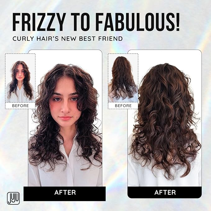 Juju Bounce Curl Cream for Curly Hair 6 Fl Oz (New and Improved Formula) - Soft Hold Curly Hair Styling Products, Curl Defining Cream & Enhancer, Fragrance-Free Formula for Wavy & Medium Curls