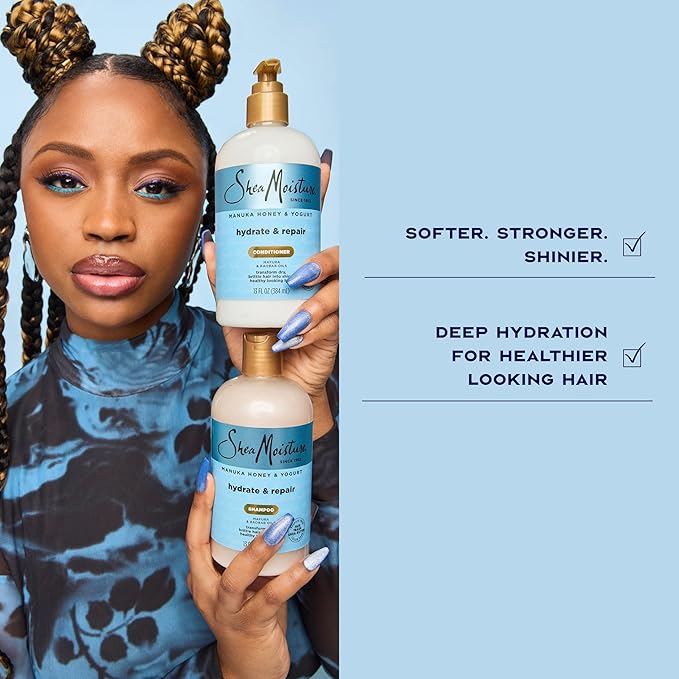 SheaMoisture Hydrate & Repair Condtioner Manuka Honey and Yogurt Conditioner for Damaged Hair Shea Butter Conditioner 13 oz