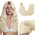 GOO GOO Tape in Hair Extensions Human Hair, 1000 Pure Platinum Blonde, 22inch 50g 20pcs, Skin Weft Seamless Invisible, Silky Straight with Thick Ends, Remy Human Hair