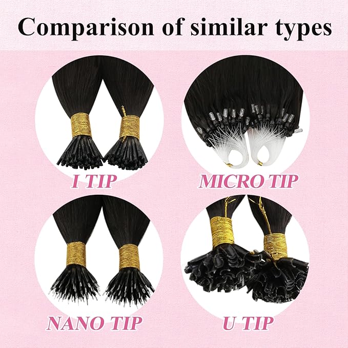 YoungSee Micro Bead Hair Extensions Real Human Hair Balayage Microbead Hair Extensions Dark Brown Ombre Medium Browns with Blonde Beaded Hair Extension 22In Pre Bonded Hair Extension 50g 50s