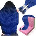 YoungSee Blue I Tips Hair Extensions 16 Inch I Tip Extensions Blue Colorful Hair Extension I Tip 40s Human Hair Extensions I Tips Experimenting with Colors for Prom 25g