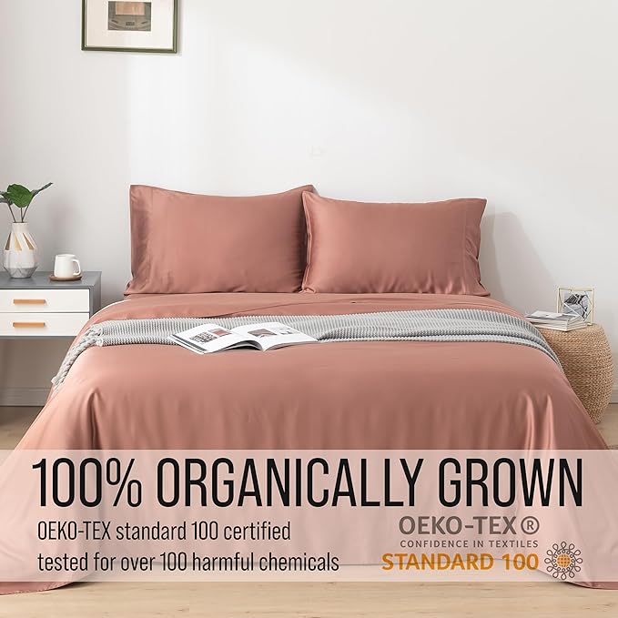 Bella Coterie | Luxury Bamboo Viscose Queen Size Pillowcase Set | 100% Organically Grown | Ultra Soft | Cooling | 2 Pcs [Raisin]