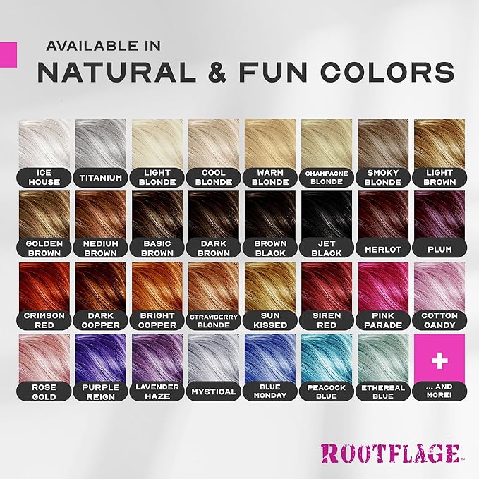 Rootflage Fun Temporary Hair Color- Works on Dark Hair (03 Blue Monday) Washes Out in 1 Shampoo