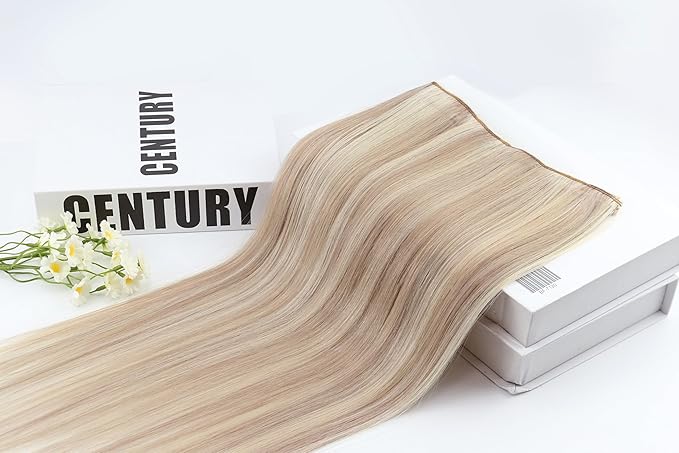 Full Shine Ash Blonde Hair Extensions 3 Pcs 60 G Highlight Ash Blonde Human Hair Clip in Extensions 12 Inch Clip in Human Hair Extensions for Highlights