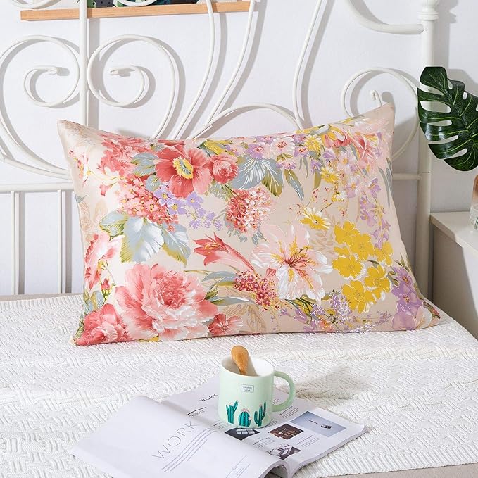 SLPBABY Silk Pillowcase for Hair and Skin with Hidden Zipper Print (Standard, Pattern16)