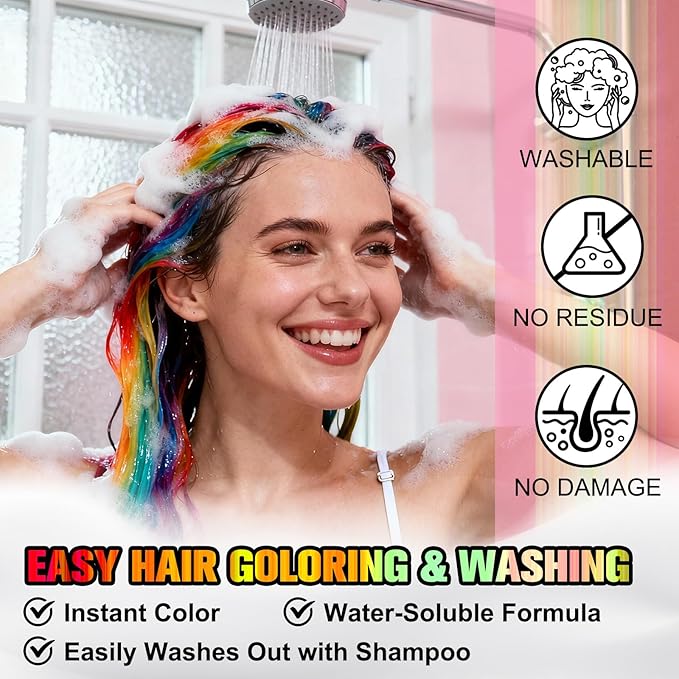 Temporary Hair Color Spray - Instant Washable Hair Dye for Kids & Adults, Non-Toxic & Non-Sticky Formula for Halloween, Cosplay, Parties & Festivals - Lasts All Day, Easy Wash Out -4.22oz (Purple)