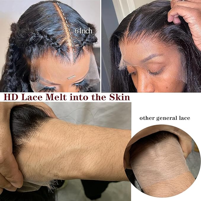 13x5 Body Wave Lace Front Wigs Human Hair Pre Plucked 180% Density HD Transparent Lace Frontal Wigs for Women Bleached Knots Glueless Wigs Human Hair with Baby Hair 26inch