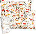 2 Pack Mulberry Silk Pillowcase for Hair and Skin - Standard Size 20 x 26 Inches with Hidden Zipper Flowering Plants 19 Momme Soft Sleeping Silk Pillow Case for Women, Moms