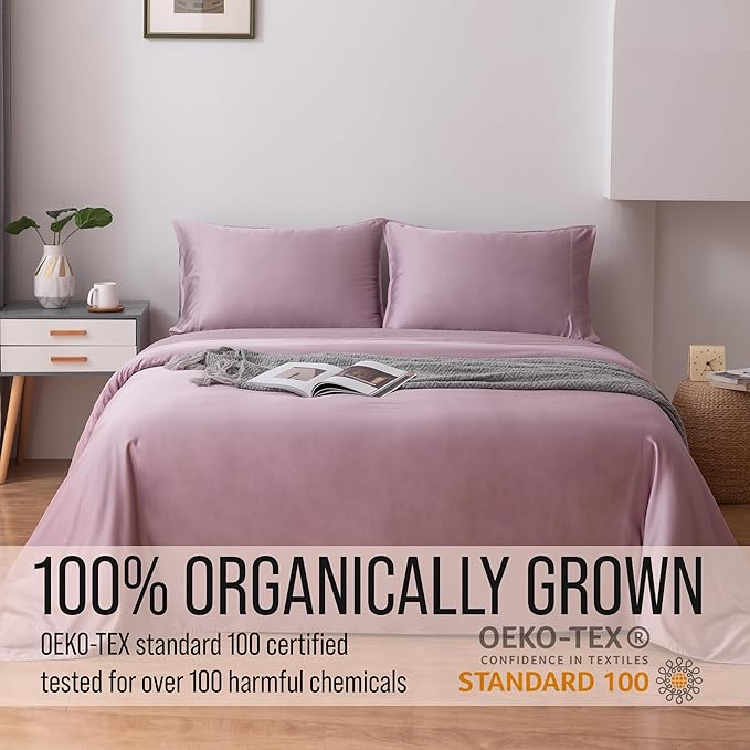 Bella Coterie | Luxury Bamboo Queen Size Pillowcase Set | 100% Organically Grown Bamboo Viscose | Ultra Soft | Cooling | 2 Pcs [Lilac]