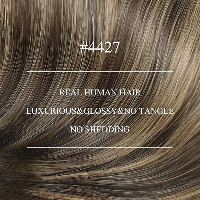 YoungSee Nano Ring Hair Extensions Ombre Nano Hair Extensions Human Hair Dark Brwon Balayage Caramel Blonde Human Hair Extension Nano-Bead 18Inch Nano-Tip Hair Extension for Wedding 50G 50S