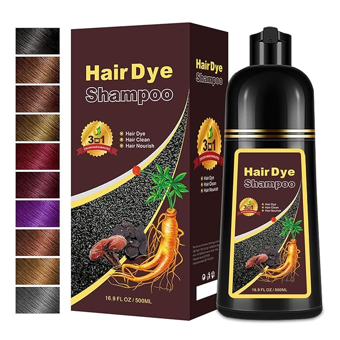Hair Dye Shampoo Silver Gray, 3 in 1 Long-Lasting Hair Color Shampoo with Herbal Ingredients, Instant Natural Color, Easy Application at home for Women Men 16.9 Fl Oz