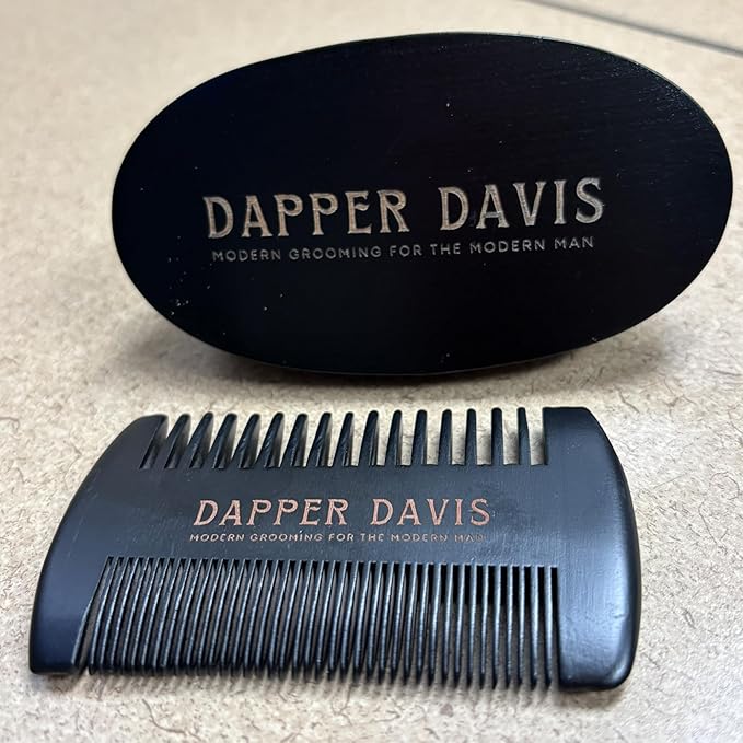 Wooden Beard Brush with Boar Bristles & Pear Wood Comb Set