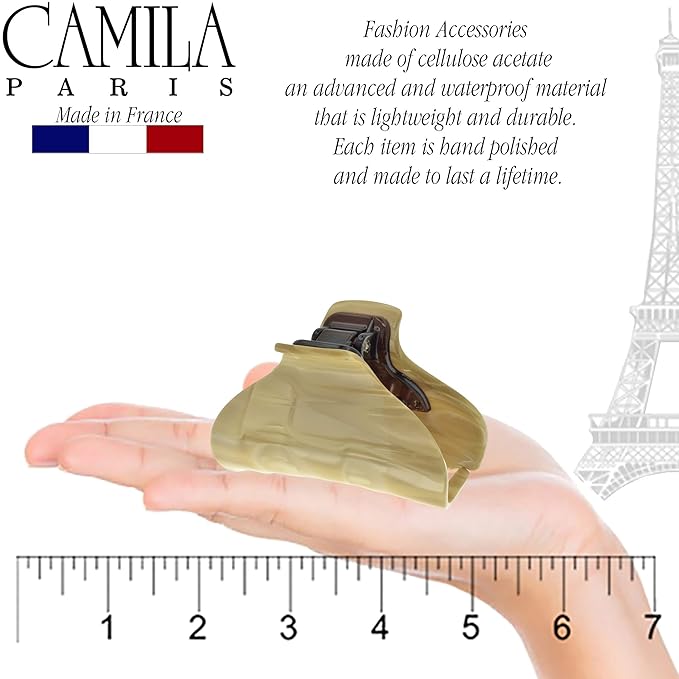 Camila Paris CP2125 French Hair Clip for Women for Long Curly Wavy Hair, Beige, Girls Hair Claw Clips Jaw Fashion Styling Hair Accessories for Women, Strong Hold No Slip Grip, Made in France