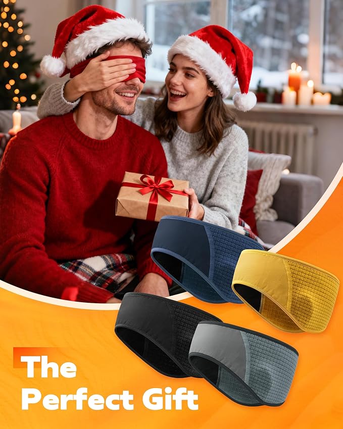 Winter Sport Headband Ear Warmer - Windproof Forehead & Breathable Fleece Headband for Skiing, Running, Cycling