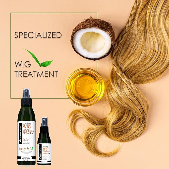 Awesome Synthetic Wig Leave in Conditioner Spray, pH6, Moisturizes & Replenishes Synthetic Wigs, Travel size 2.3 fl oz (1 set of 2)