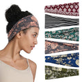 Boho Headbands for Women, 6 Pack Wide Non-Slip Stretchy Hair Bands for Yoga, Workout, Running, Fashion Hair Accessories for Women's Hair（Shape 1）