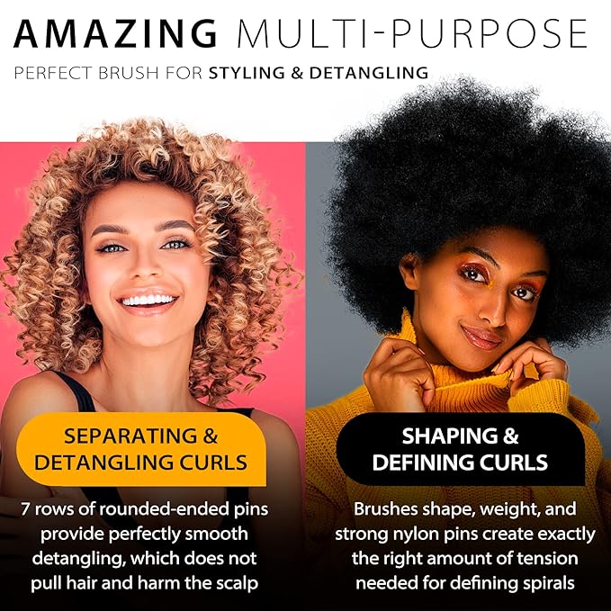 Curly Hair Brush for Women Men Curl Defining Hairbrush Small Mini Detangler Edge Combs Barber Styling Tools Travel Accessories Cruise Ship Essential 2030 Beach Vacation Must Have Gift