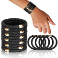 Hair Ties No Damage - 10PCS Ponytail Holders - Elastic Hair Ties for Thick Hair - Braided Hair Bands for Women Girls's Hair - Black