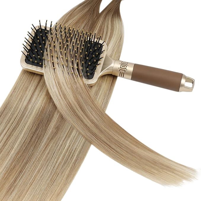 YoungSee U Tip Hair Extensions Real Human Hair Ombre Light Brown Balayage Blonde Hair Extensions U Tip for Women Ktips Remy Hair Extension Balayage Hair Extension U Tip Long Straight 24In 1G/S 50G