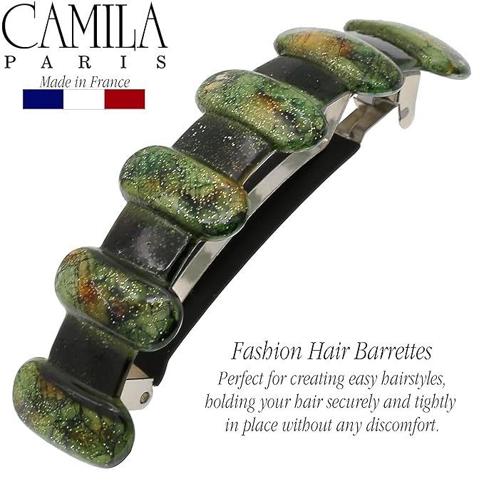 Camila Paris CP3298 French Hair Barrette Clip for Girls for Thick Curly Wavy Long Hair, Strong Hold Grip Hair Clips for Women, Automatic, No Slip Durable Styling Girls Hair Accessories, Made in France
