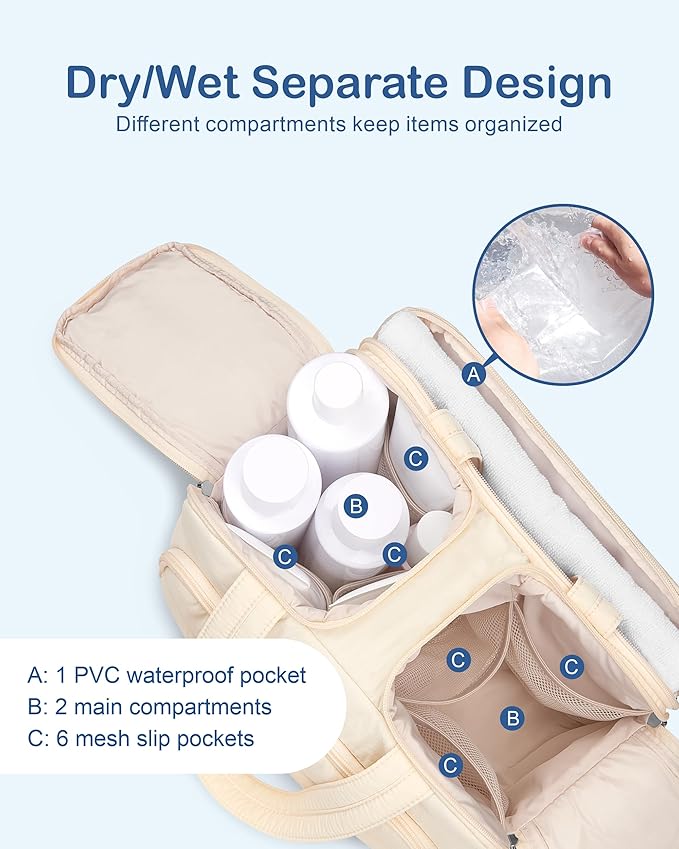 TOPDesign Travel Toiletry Bag for Women, Puffer Large Toiletry Bag, Lightweight Cosmetic Makeup Organizer with Handle for Traveling, Accessories, Essentials, Toiletries (Yoga)