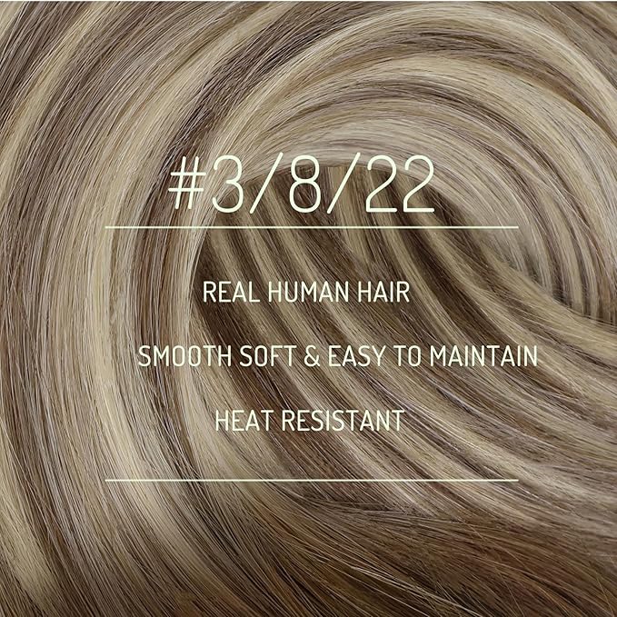 RUNATURE Balayage Hair Extensions Clip Ins, 22 Inch Long Straight Hair Clip in Hair Extensions Real Human Hair, Well Blended, Easy to Maintain, 120g 7pcs #3/8/22 Brown Root Mix Blonde