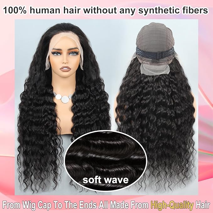 13x6 Loose Wave HD Lace Front Wigs Human Hair 200 Density 100% Real Human Hair 15A Loose Deep Wave Frontal Wig Human Hair Pre Plucked, No Synthetic Blend No Tangle No Shedding Triple Lifespan 3X