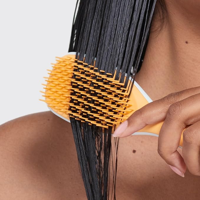 Tangle Teezer Ultimate Detangler Hairbrush, Eliminates Knots & Reduces Breakage, Mini Hair Brush for Travel, Small Hands & All Hair Types, Ice Blue & Sweet Orange