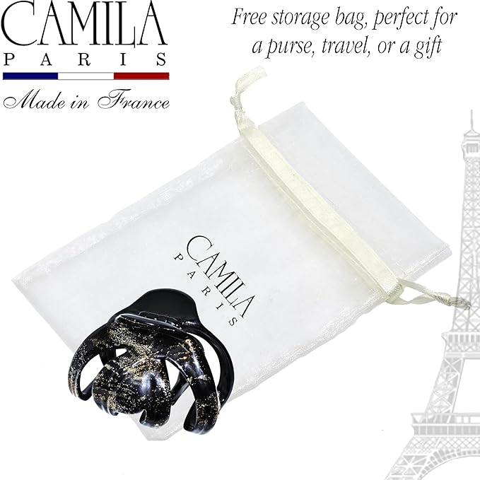 Camila Paris CP3871 French Octopus Hair Clip for Women with Long, Curly Hair - Strong Hold, No Slip Grip Styling Claw Clip, Made in France