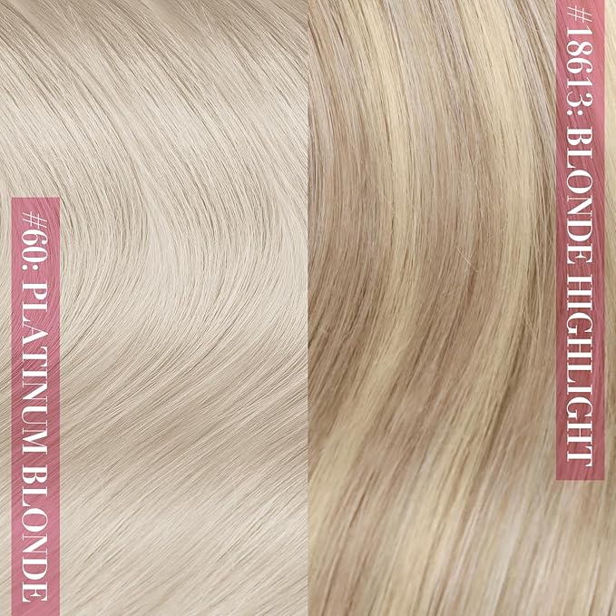 YoungSee Clip in Human Hair Extensions Blonde Human Hair Clip in Extensions Platinum Blonde Invisible Clip on Hair Extension Real Hair Silky Straight 18Inch Set 7Pcs 120G