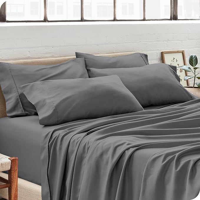 Bare Home Microfiber King Size Pillowcases - 4 Pack, Grey, 20x40