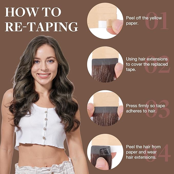 GOO GOO Tape in Hair Extensions Human Hair, 1B/19/1B Natural Black to Light Blonde, 22inch 50g 20pcs, Skin Weft Seamless Invisible, Silky Straight with Thick Ends, Remy Human Hair