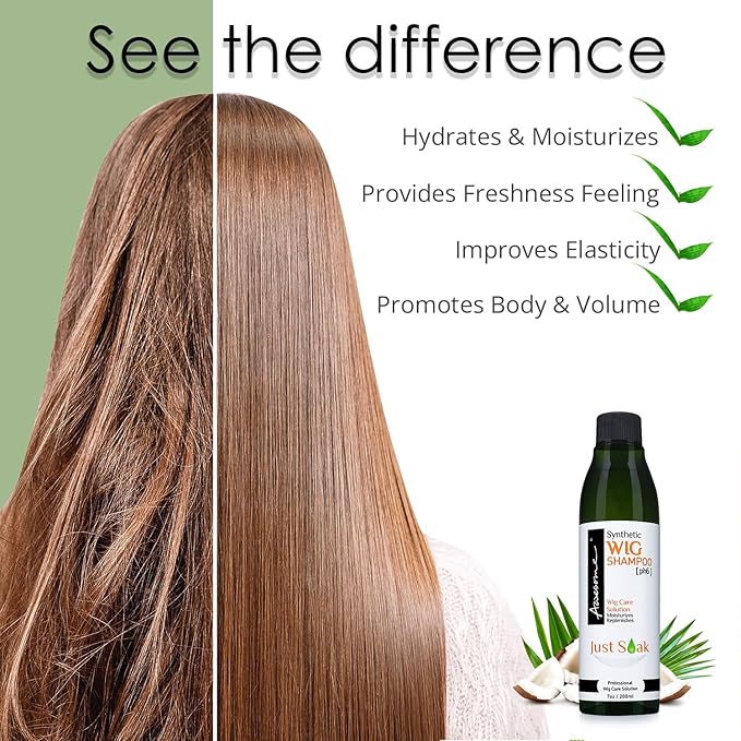 Awesome Synthetic Wig Shampoo and Leave in Conditioner Spray: pH6, Premium Set of 2, Revitalizes Synthetic Wigs, Contains Coconut Oil (7 fl oz)