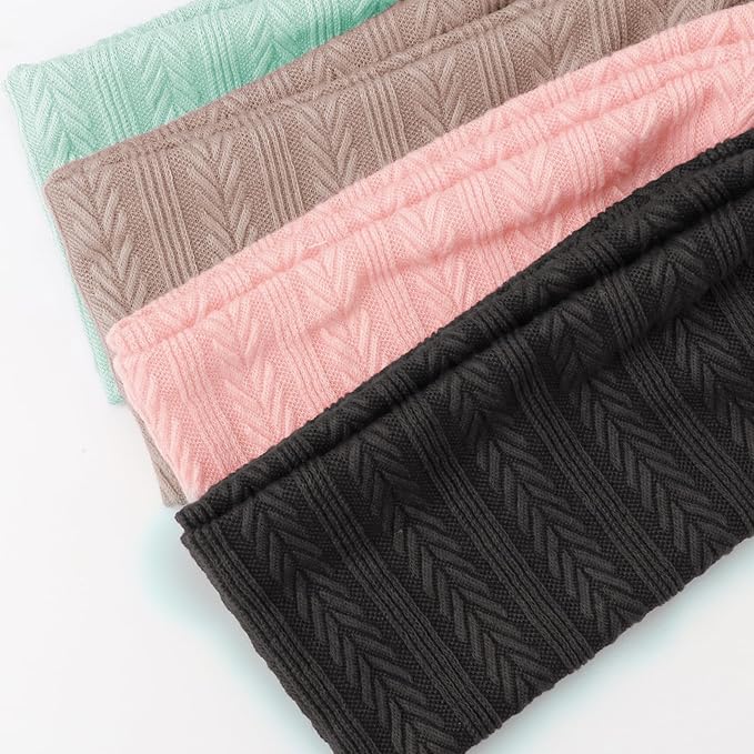 DRESHOW 6 PCS Adjustable Headbands for Women Knotted Headbands Elastic Non-Slip Fashion Hair Bands for Workout Sports Running Yoga