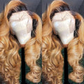 AMIRTY 200% density 13x6 Honey Blonde Lace Front Wigs Human Hair 13x6 Body Wave Lace Front Wig Human Hair Wigs for Women Ombre HD Transparent Lace Frontal Wig 22 inch