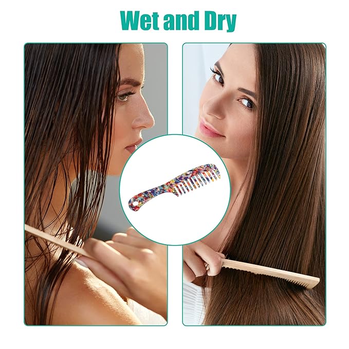 VOCOSTE 1 Pcs Hair Comb Wide Tooth, Anti-Static, for Thick, Curly Hair, Hair Comb, Detangling Comb, for Wet and Dry Multicolor
