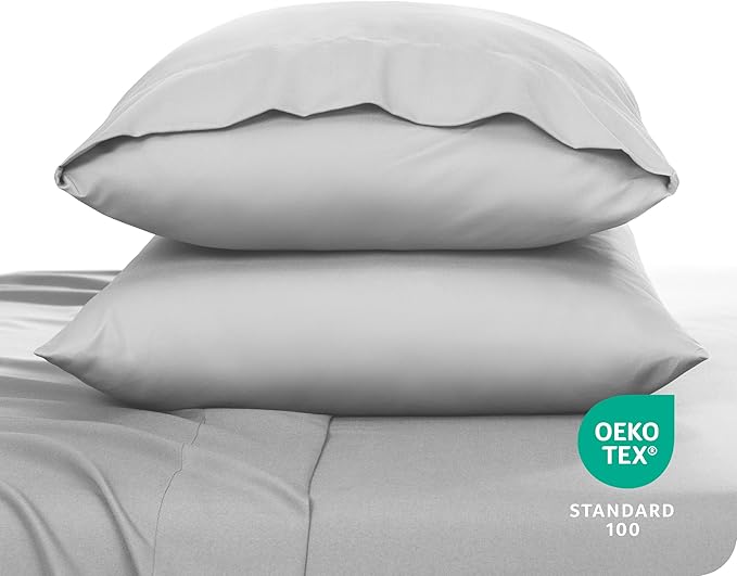 Bare Home Microfiber Pillow Cases - Standard Size Set of 2 - Cooling Pillowcases - Double Brushed - Easy Care - Envelope Closure (Standard Pillowcase Set of 2, Cloud Grey)