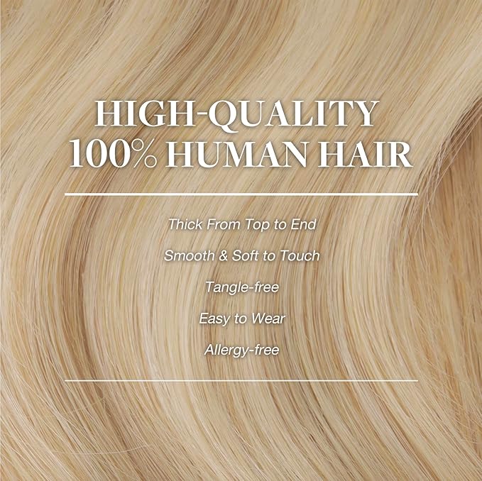 GOO GOO Clip in Hair Extensions Real Human Hair, Remy Human Hair Extensions Clip ins for Women, Natural Human Hair, 26inch 180g 7Pcs, #18A/613A Dark Blonde Highlighted Bleach Blonde