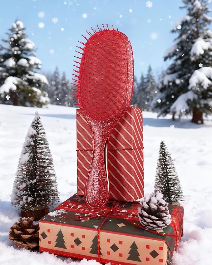 Christmas Gift for Women, Stocking Stuffers for Teen Girls, AIMIKE Painless Hair Brush Detangler w/Soft Bristles, Extra Gentle Hairbrush for Fine or Sensitive Hair, Ideal Holiday Presents
