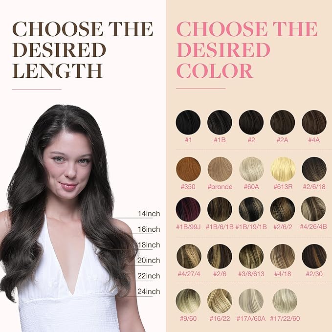 GOO GOO Tape in Hair Extensions Human Hair, 2A Light Brown, 22inch 50g 20pcs, Skin Weft Seamless Invisible, Silky Straight with Thick Ends, Remy Human Hair