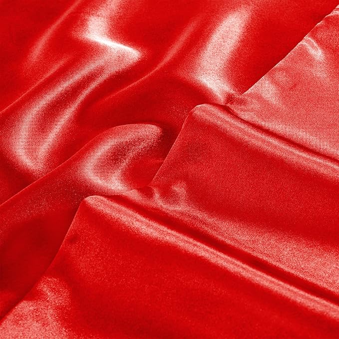 Aormenzy Satin Pillow Cases for Women Queen Size Set of 2, Red Satin Pillowcase for Hair with Envelope Closure Silky Pillow Covers Wrinkle, Fade Resistant (20x30 Inches)