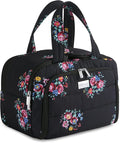 TOPDesign Travel Toiletry Bag for Women, Puffer Large Toiletry Bag, Lightweight Cosmetic Makeup Organizer with Handle for Traveling, Accessories, Essentials, Toiletries (Flower)