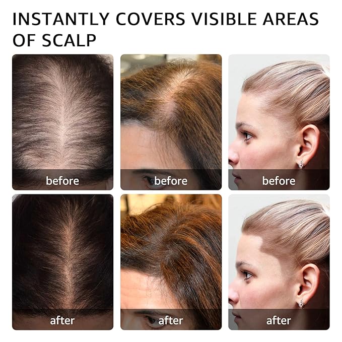 Root Touch Up Gray Shadow Powder for Thinning Hair, Eyebrows, and Beards (Red Brown)