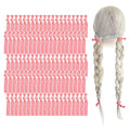 MEEDEE 100 Pack Light Pink Ouchless Elastic Hair Accessories - No Crease Soft Ribbon Knotted Ties, No Damage Ponytails, Yoga Bracelets for Women