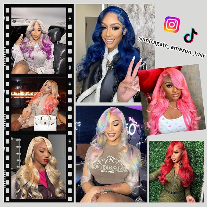 Blonde Lace Front Wig 28 Inch 13X6 613 220% Density Body Wave Glueless Wigs Human Hair Pre Plucked 100% Real Human Hair Triple Lifespan 3X No Tangle No Shedding No Synthetic