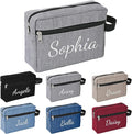 Personalized Toiletry Bag for Men, Embroidered Name Mens Toiletry Travel Bag, Waterproof Canvas Shaving Bag with Large Capacity, Custom Men Hanging Toiletries Bag for Traveling (Grey)