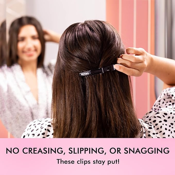 4 Pro Clips - Hair Clips for Styling, Sectioning, All Hair Types - Salon Accessories for Hair Stylists - Makeup Clips for Makeup Application - Black